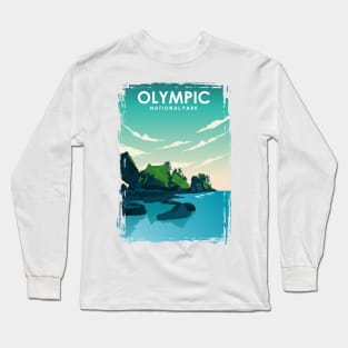 Olympic National Park Travel Poster Long Sleeve T-Shirt